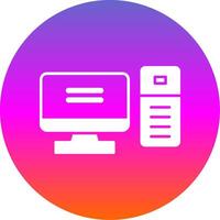 Computer Desktop Glyph Gradient Circle Icon vector