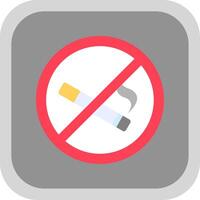 No smoking Flat Round Corner Icon vector