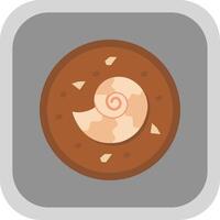 Fossil Flat Round Corner Icon vector