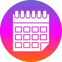 Calendar Glyph Gradient Circle Icon vector