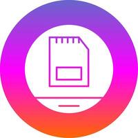 Memory Card Glyph Gradient Circle Icon vector