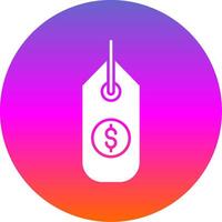 Dollar Sign Glyph Gradient Circle Icon vector