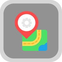 Setting Flat Round Corner Icon vector