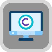 Copyright Flat Round Corner Icon vector