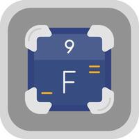 Fluorine Flat Round Corner Icon vector