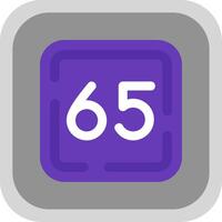 Sixty Five Flat Round Corner Icon vector