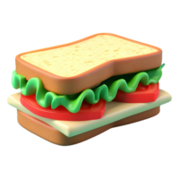 AI generated Png of Sandwich against transparent Background