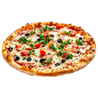 ai generado png de Pizza en contra transparente antecedentes