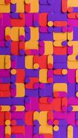 Colorful abstract background with many different shapes. Vertical looped animation video