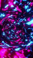 abstract blauw en roze wervelen. verticaal lusvormige animatie video