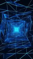 Blue abstract background with square in the center. Vertical looped animation video