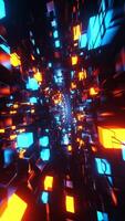 Very colorful and abstract animation of city street. Vertical looped animation video