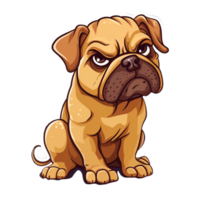 AI generated png of sad angry Dog on transparent background - Ai generated