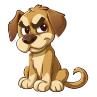 AI generated png of sad angry Dog on transparent background - Ai generated