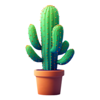 ai gegenereerd PNG van cactus met pot tegen transparant achtergrond