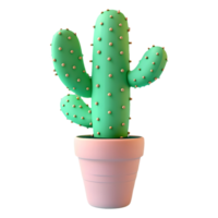 ai gegenereerd PNG van cactus met pot tegen transparant achtergrond