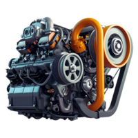 AI generated Png of Car engine against transparent Background