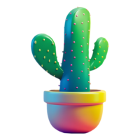 AI generated Png of cactus with pot against transparent Background