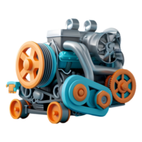 AI generated Png of Car engine against transparent Background