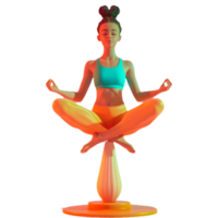 ai genererad png av yoga flicka poser mot transparent bakgrund