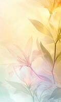 AI generated vertical quiet background with spring floral theme photo