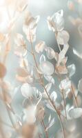 AI generated vertical quiet background with floral theme photo