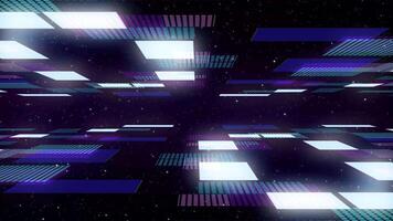 Digital Cyber retro Stil 80er Jahre Sci-Fi Hintergrund futuristisch mit Laser- Gitter Landschaft 1980er Jahre. video