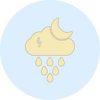 Night Rain Vector Icon