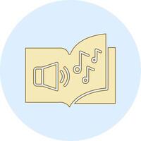 icono de vector de libro de audio