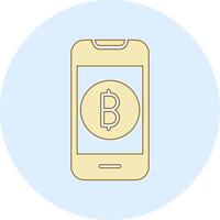 en línea bitcoin pago vector icono