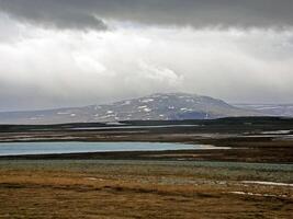 río paisaje temprano primavera. desnudo árboles, derritiendo nieve. foto