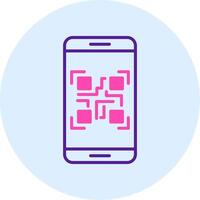 teléfono inteligente qr código vector icono