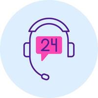 24 Hours Support Vector Icon