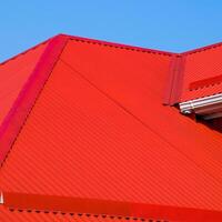 Red corrugated roof photo