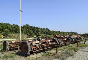 Soil disintegrator, deep loosener on the trailer. photo