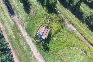 The well in the apple orchard, top view. photo