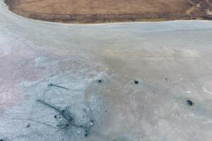 parte superior ver de el sal lago barro fuentes. externo semejanza con cráteres. barro curación muelles foto