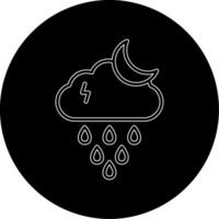 Night Rain Vector Icon