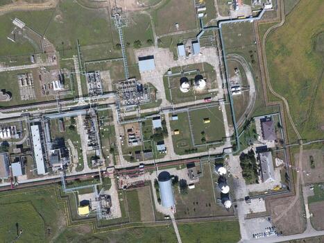 The separation system, top view. Aerophotographing station separation and dehydration. photo