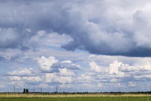 Heavenly landscape with clouds. Cumulus clouds in the sky photo