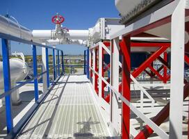 Steel service platform and stairs photo