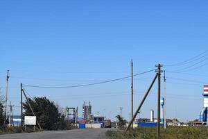 Access road to the big plant for processing scrap metal photo