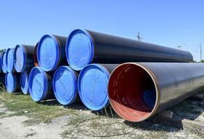 The gas pipeline, pipes prior to assembly photo