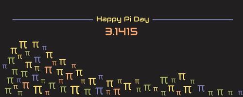 World pi day illustration with mathematical constants vector