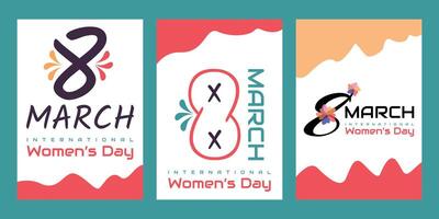 Happy women's day card design vector