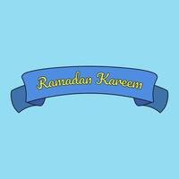 Isolated ribbon with text for ramadan kareem. Vector illustration.