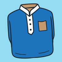 an Islam blue shirt with a white collar and white necktie vector