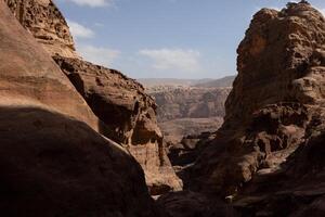 Beauty of rocks and ancient architecture in Petra, Jordan. Ancient temple in Petra, Jordan. photo