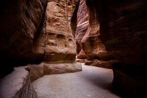 Beauty of rocks and ancient architecture in Petra, Jordan. Ancient temple in Petra, Jordan. photo