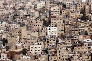 Aerial view of Amman city the capital of Jordan. City scape of Amman. photo